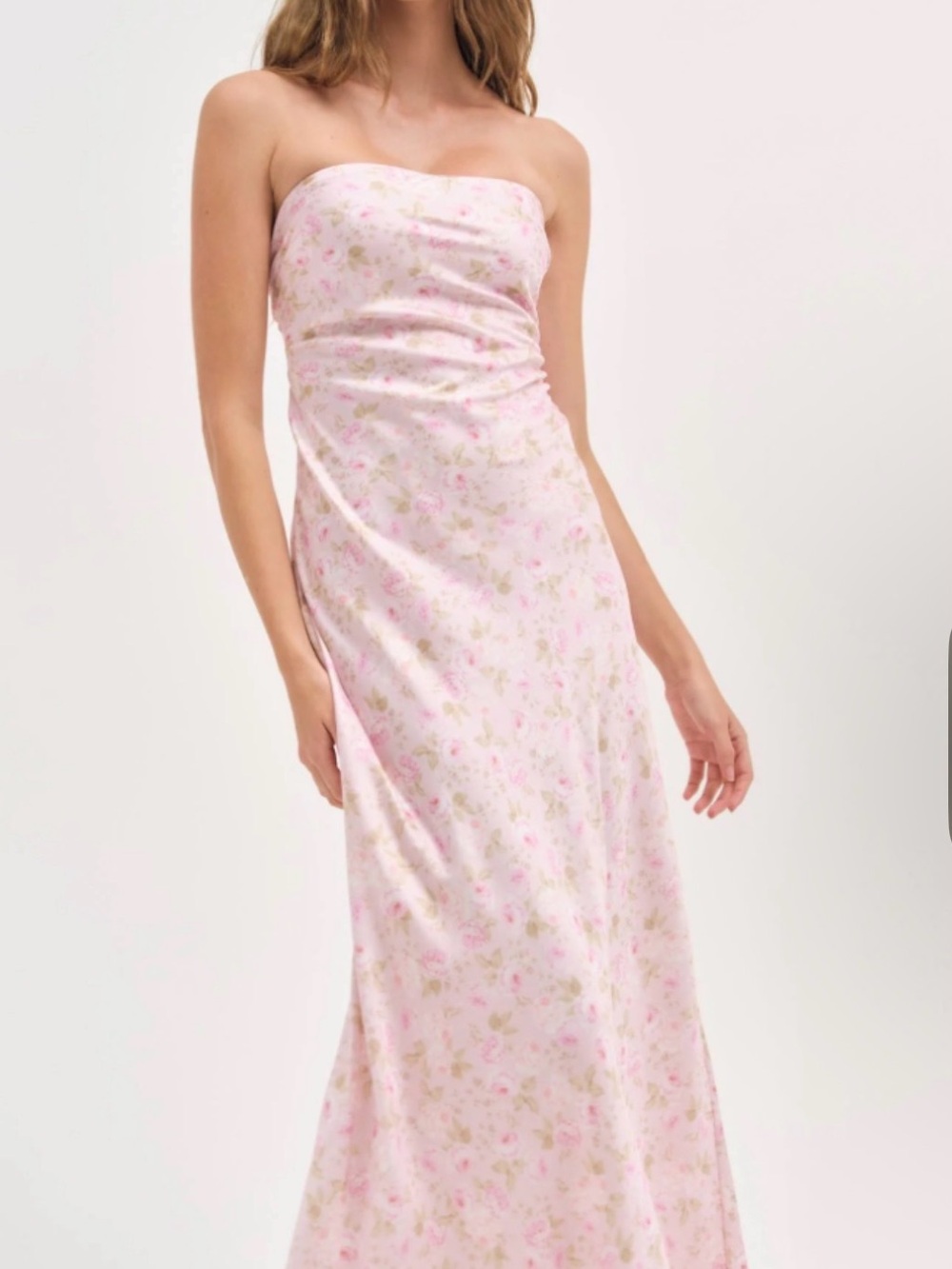 For Love & Lemons Carla strapless floral maxi dress